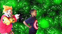 DIY Slime Baff Toy Disaster! w Creepy Killer Clown Stalker - Shasha and Shiloh