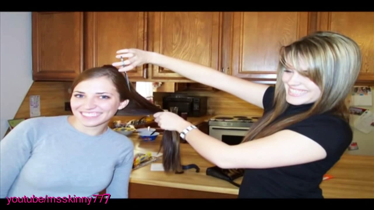 Two girls get short haircuts