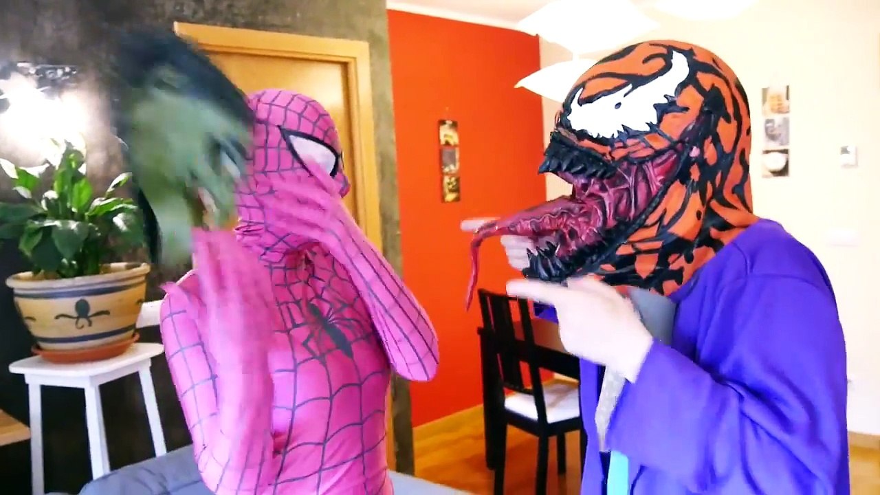 Розовый Человек-паук против Джокера много яда, маска, Халк, черепашки-ниндзя, Карнаж ж/ Человек-Паук замороженные Эльза с