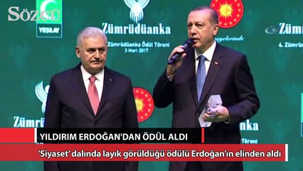 Yıldırım, ödülünü Erdoğan’ın elinden aldı