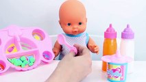 Nenuco Baby Doll Lunch Time Play Doh Food Girl Baby Doll Bathtime Newborn Care Toy Videos