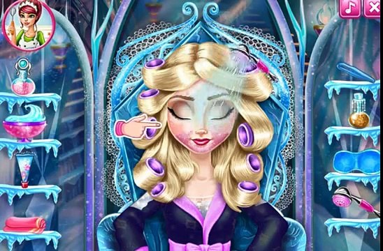 Мультик игра Холодное Сердце Эльза в салоне красоты