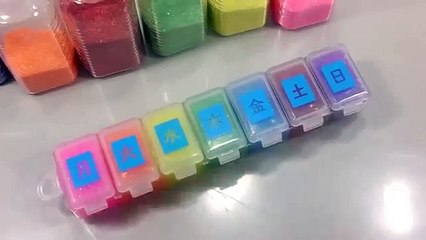 DIY Glitter Rainbow Colors Slime Clay Case Learn Colors Slime Foamclay