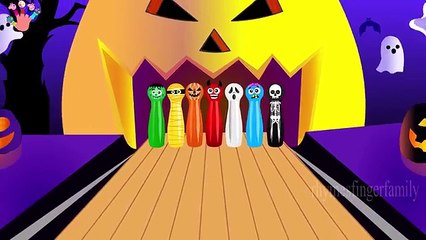 Learn Colors with Colors Halloween skeleton Bowling Game - Colors for children and many mo