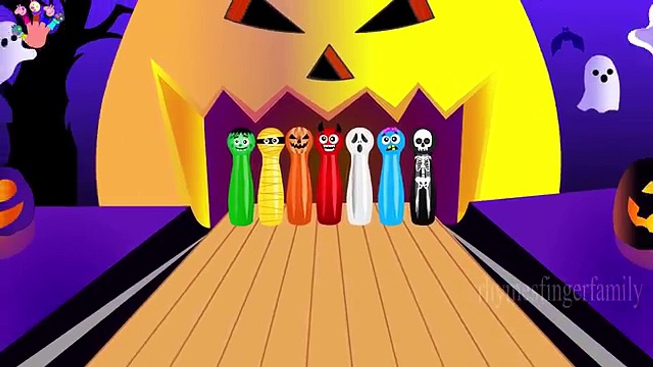 Learn Colors with Colors Halloween skeleton Bowling Game - Colors for children and many mo