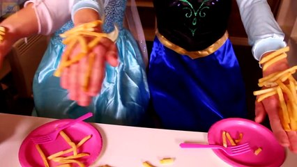 Frozen Elsa & Anna LIGHTSABERS BATTLE! w_ Spiderman Joker Ariel McDonalds Challenge