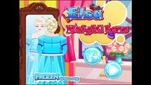 Elsa de Entrenamiento de Pérdida de Peso en Grasa Congelado Princesa Va al Gimnasio Juego de Niños Episodio