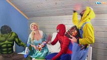 Spiderman Frozen Elsa Breakup | Millionaire Frozen Anna w/ Hulk Batman! Funny Superhero In