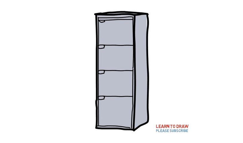 How To Draw a Filing Cabinet Step By Step