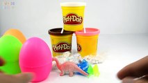 Surprise Eggs for Dinosaur Toys and Make Candy with Play Doh Creative Fun Kids