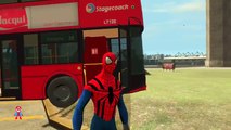 Spiderman Colors Wheels On The Bus Songs Fun Superhero w/ Children Nursery Rhymes SHS