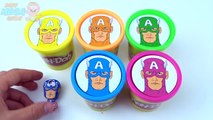 Играть doh глины чашки сюрприз игрушки Капитан Америка Marvel Коллекция Радуга учим цвета на английском языке
