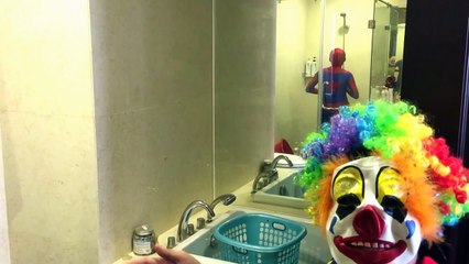 #SPIDERMAN and IRONMAN becomes Zombies w/ Evil Clown PRANK FUNNY Zombies Superheroes In Re