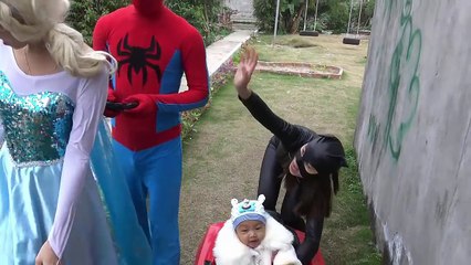 Joker kidnap Spiderman vs Elsa Black Spiderman rescue Funny videos Spidey Super Hero