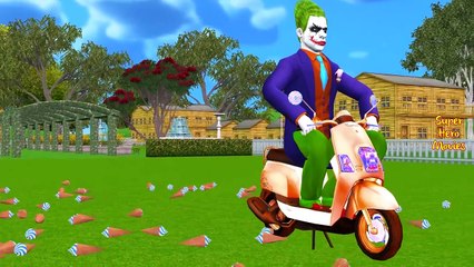 Little SuperHeroes Frozen Elsa Spiderman Hulk Scream Killer Clown Police Arrest Joker Goes