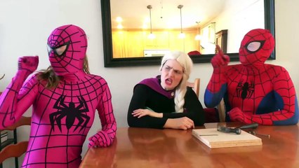 Spiderman vs Joker Duct Tape Prank, Elsa fixes joke by FROG Sandwich funny superhero compi