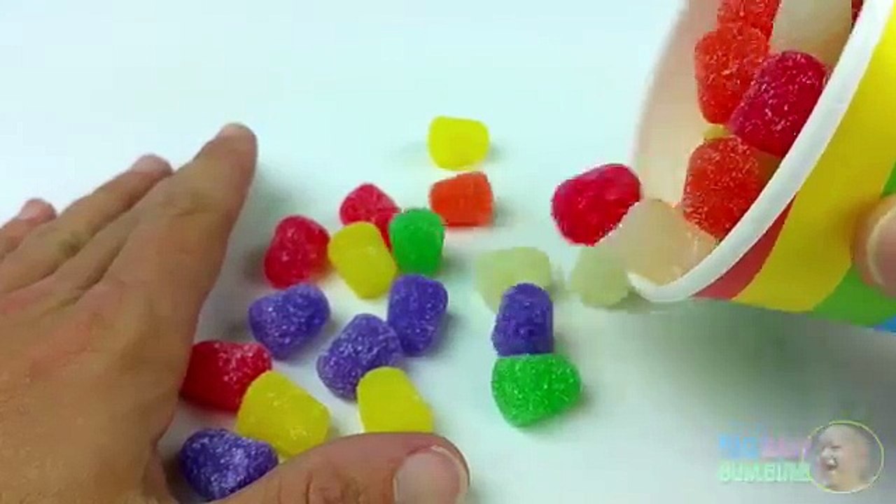 Bad Baby Doll Cotton Candy Learn Colors Bath Time w/ M&Ms Skittles Gumdrops - Fun Colors