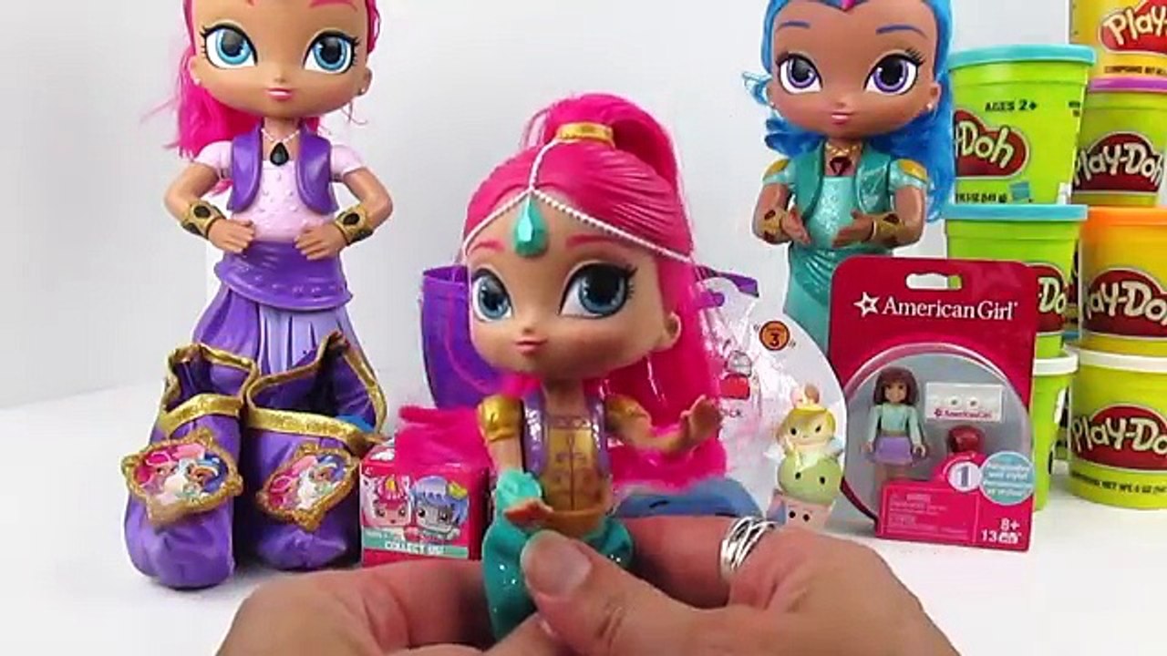 SHIMMER AND SHINE!! Logo Play-Doh Surprise Egg! HUGE! Talking Shimmer & Shine DOLLS! Stop Motion!!