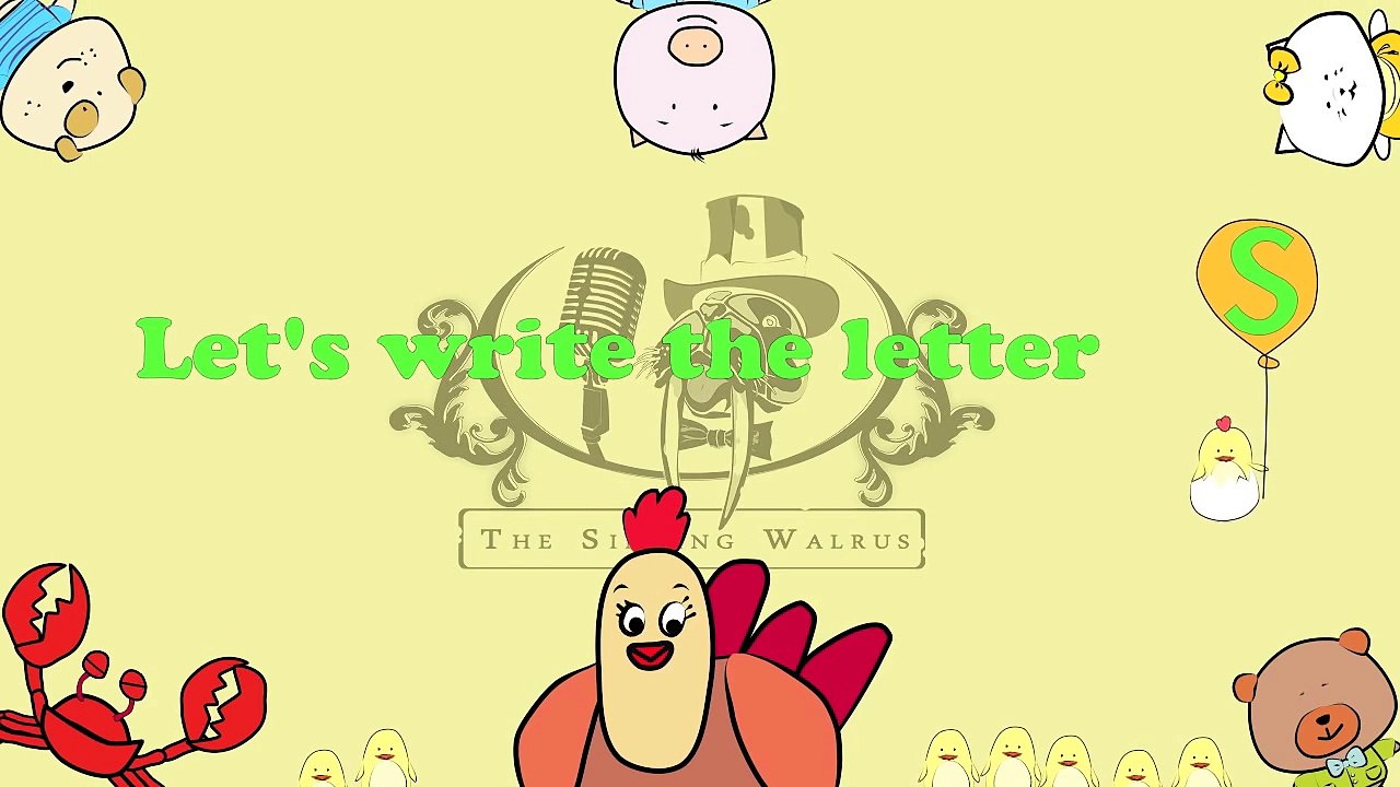 Write the letter S | Alphabet Writing lesson for children | The Singing Walrus