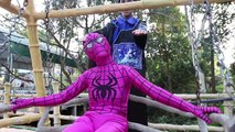 Человек-паук против Джокера против розовый Человек-паук атака зомби! ж/ замороженные Эльза шалость весело Superh