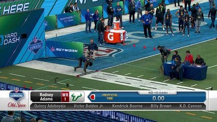 Rodney Adams runs an unofficial 4.44 40-yard dash