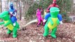 SPIDERGIRL DINO DANCE SPIDERMAN Dancing Fun Kids DINO DANCE T-Rex Superhero Fun in Real Li