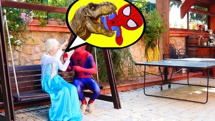 Spiderman & Police Frozen Elsa w/ Joker, Catwoman, Snow White, spiderbaby