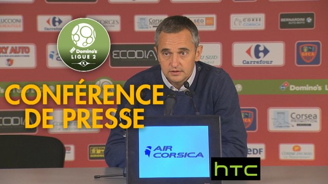 Conférence de presse Gazélec FC Ajaccio - Tours FC (2-2) : Jean-Luc VANNUCHI (GFCA) - Nourredine EL OUARDANI (TOURS) - 2016/2017