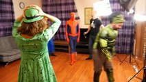 Elsa Spiderman Behind the Scenes LIVE STREAM w Frozen Anna Catwoman IRL Superhero in Real