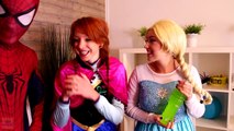 Frozen Elsa & Spiderman TOILET PRANK! w/ Maleficent Joker Pink Spidergirl Anna Hulk! Super