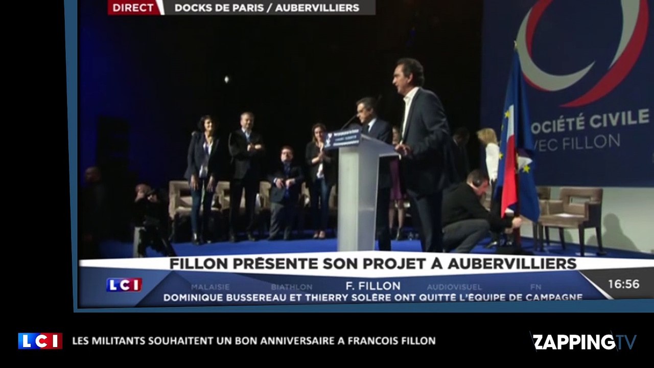 François Fillon : Les militants lui chantent joyeux anniversaire lors de son meeting (Vidéo)
