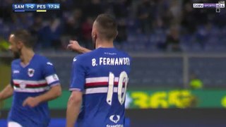 Bruno Fernandes Amazing Goal - Sampdoria 1-0 Pescara Calcio - (04/03/2017) / SERIE A