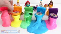 Disney Princess Toilet Potty Slime Surprise Toys Frozen Elsa Minions Peppa Pig Learn Colors