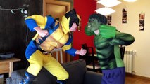 Superhero Movie w HULK Spiderman & Wolverine! Spider man Pizza Party toy freaks in Real Li