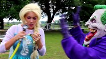 Frozen Elsa & Spiderman vs Maleficent! w/ Pink Spidergirl, Joker, Doctor & Gum Candy! Supe