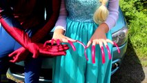Frozen Elsa & Santa JAILED BY BABY POLICE! w/ Spiderman Joker Anna Maleficent TOYS! Superh