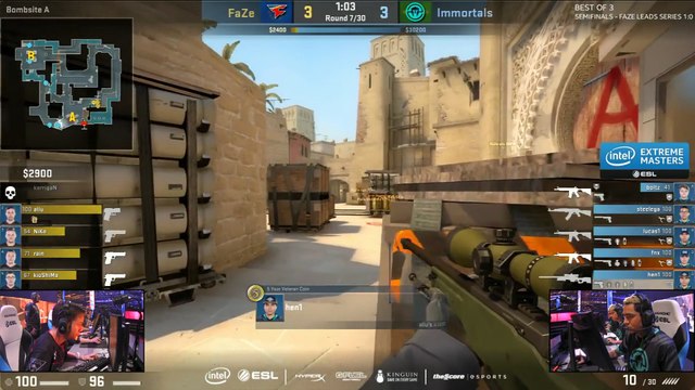 CSGO: Niko deagle 3k - FaZe Clan vs Immortals / IEM Katowice 2017 - Semi-Final - 2nd map - de_mirage (FaZe's pick)