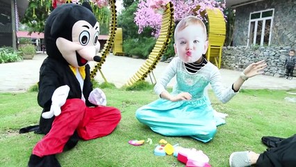 Black Spiderman Baby Run Over with High Heel Shoes! w/Rapunzel Baby vs Spidergirl Baby