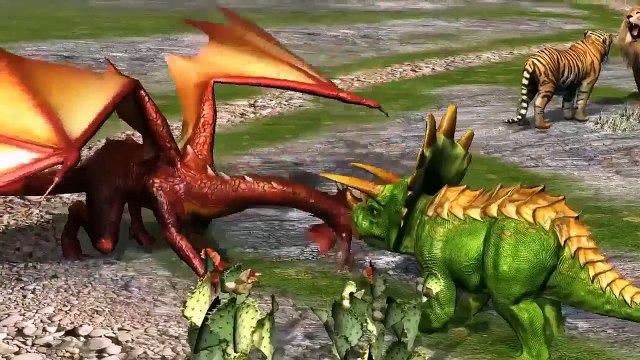 Spiderman Gorilla Vs Dinosaur Fight Lion Bear Tiger Elephant Cartoon Dinosaurs Cartoons fo