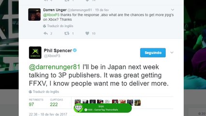 Descargar video: Noticias Xbox - Phil Spencer esta em busca de novos jogos japoneses para o console