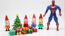 Play Doh Peppa Pig Christmas Tree How To Make Christmas Tree Spiderman superhero Santa Claus