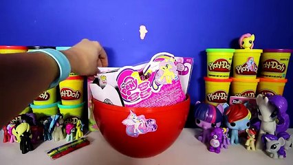 GIANT MY LITTLE PONY Surprise Eggs Compilation Play Doh - Twilight Sparkle Fluttershy Toys