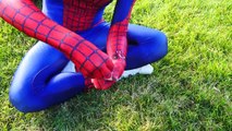 Человек-паук теряет свой костюм! Шалость ж/ Джокер розовый замороженные elsa Человек-паук, Халк Малефисента Ф