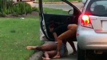 In The Middle Of Traffic Girl Literally Whoops Her Friends Azz Out Of The Car! Fck This Hoe  New Video
