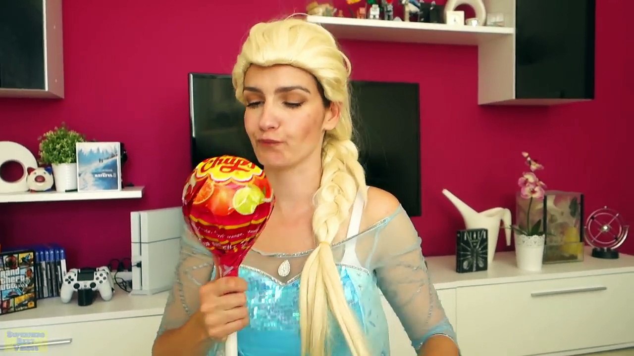 Spiderman Vs Frozen Elsa Vs Giant Lollipop With Anna & Hulk - Fun Superhero In Real Life M