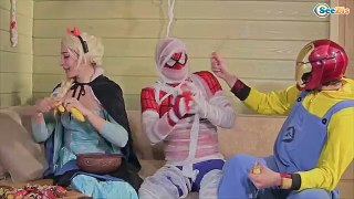 Halloween Ghost Attack! w  Princess Elsa & Spiderman Superhero Fun Episode 118