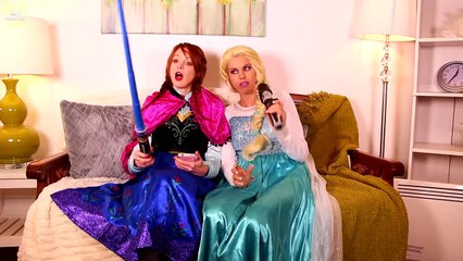 Frozen Elsa & Anna LIGHTSABERS BATTLE! w_ Spiderman Joker Ariel McDonalds Challenge Kille