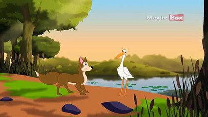 cartoon Fox And The Crane - Aesop's Fables - Animated Cartoon