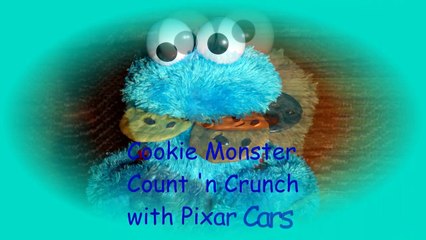 Cookie Monster Count n Crunch eating more Cars from Pixar Cars, with Lightning McQueen