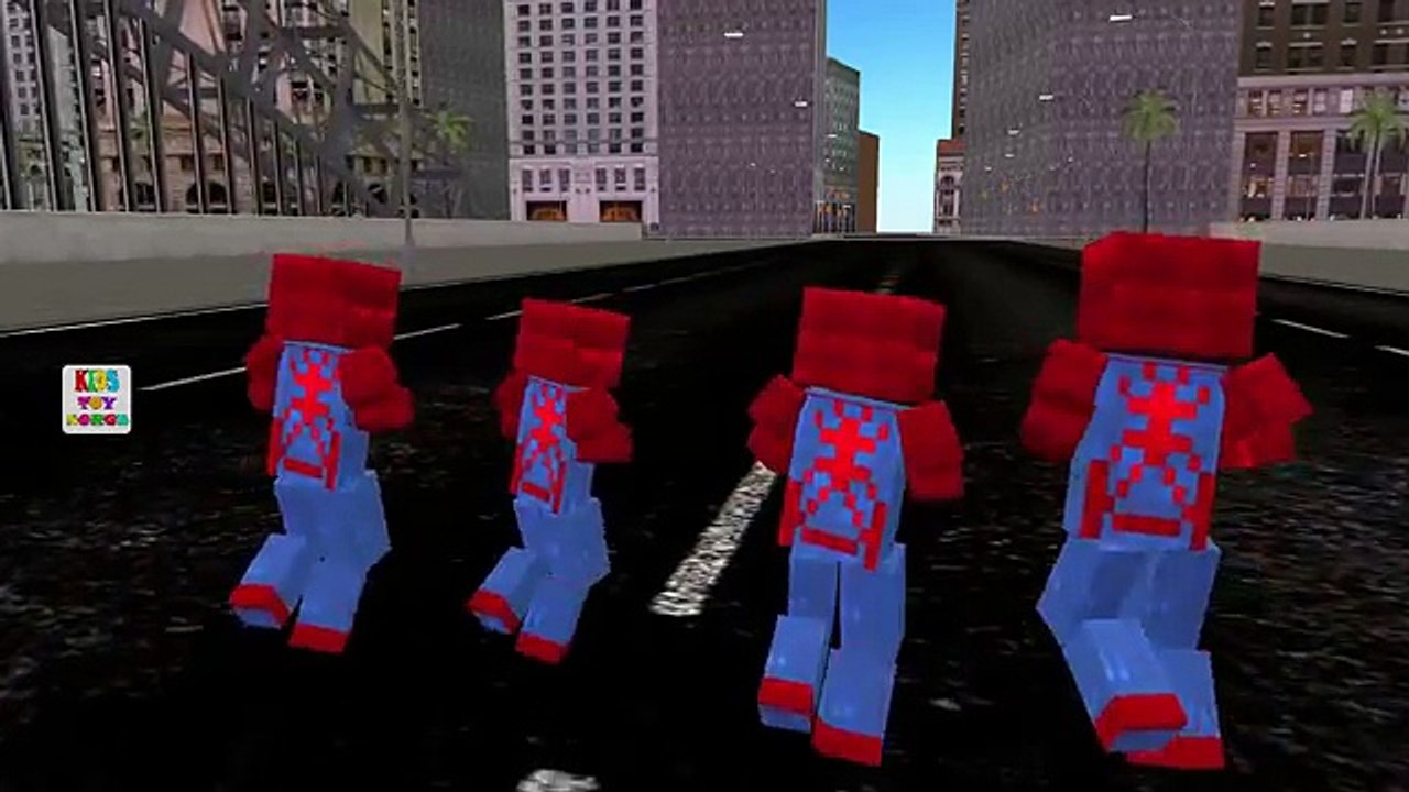 Minecraft Spider Man Finger Family | Minecraft Game Cartoon Animation Nursery Rhymes For Children